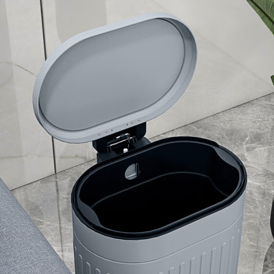 HOMCOM 20L Metal Kitchen Bin, with Soft-Close Lid - Grey 
