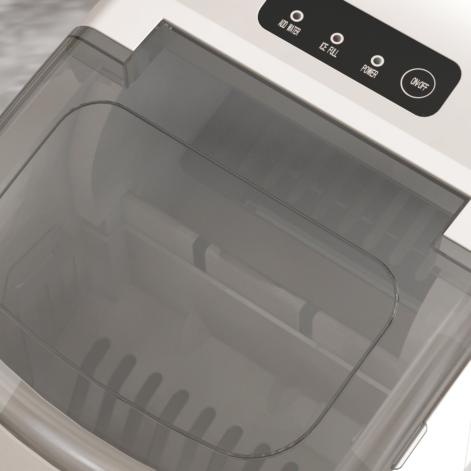 HOMCOM Ice Maker Machine Counter Top, 12Kg in 24 Hrs, 9 Cubes Ready in 6-12Mins, Portable Ice Cube Maker with Ice Scoop and Basket, White 