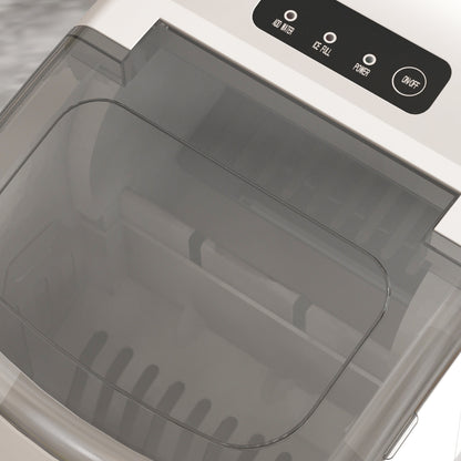 HOMCOM Ice Maker Machine Counter Top, 12Kg in 24 Hrs, 9 Cubes Ready in 6-12Mins, Portable Ice Cube Maker with Ice Scoop and Basket, White 