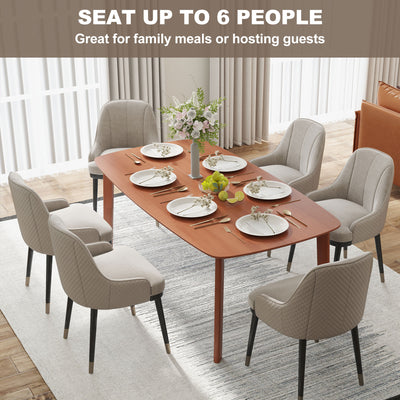 HOMCOM Pine Wood Rectangular Dining Table - Light Brown 