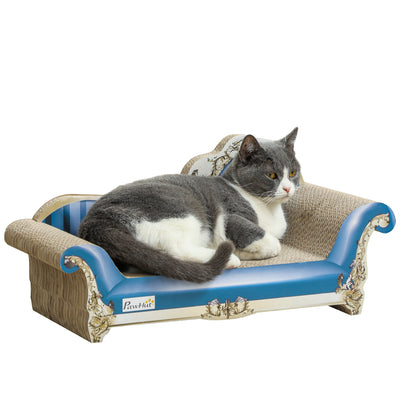 PawHut 2 in1 Cat Scratching Board with Catnip for Indoor Cats, 26.5 x 57 x 26.5cm, Blue 