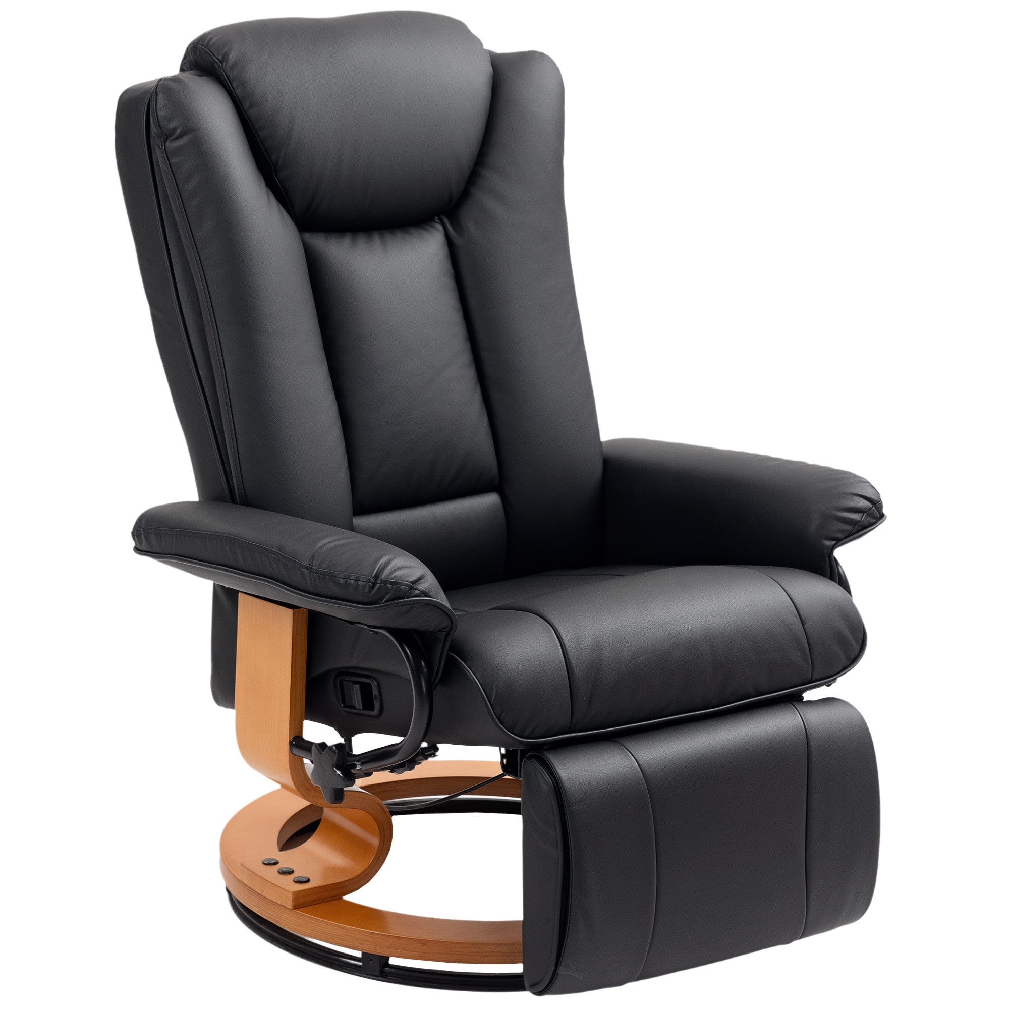 HOMCOM Faux Leather Recliner Chair - Black 