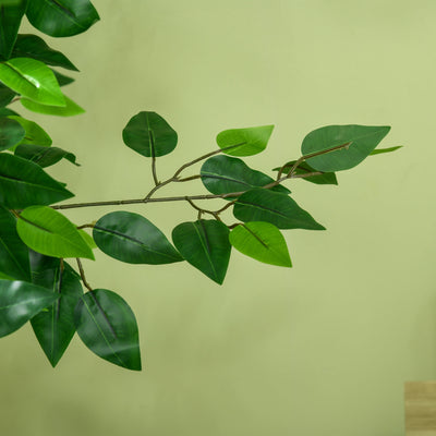HOMCOM Artificial Ficus Tree, with Weighted Plant Pot - Green 