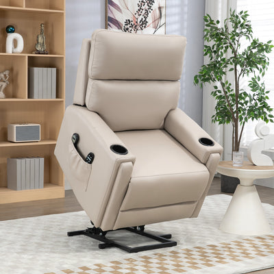 HOMCOM Electric Riser and Recliner Chair, with Massage and Heat - Beige 