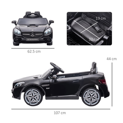 AIYAPLAY Benz SLC 300 Licensed 12V Electric Car for Kids, Kids' Electric Ride on with Parental Remote, Music Lights, Suspension Wheels for 3-6 Years, Black 