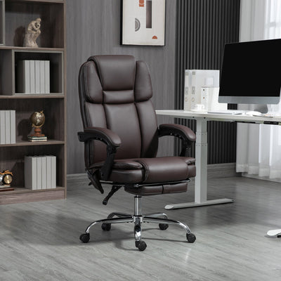 Vinsetto Six Point Vibrating Massage Office Chair - Dark Brown 