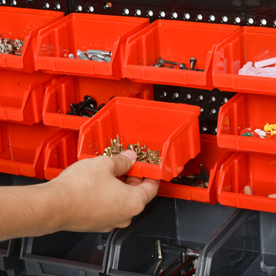 DURHAND 30 Cubbie On-Wall Storage Board Tool Screw Organiser Garage Workshop DIY Container w/ Screw Kit Tool Equipment Tidy 