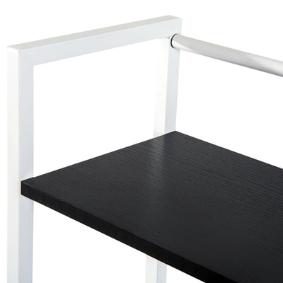 HOMCOM Computer Desk with Storage Shelves on Left or Right, Industrial Reversible Writing Desk for Home Office, Study, Easy Assembly, 120 x 64 x 121cm, Black and White 