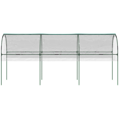 Outsunny Tunnel Tomato Greenhouse with 4 Hoops and Top Tap, Pointed Bottom and Guy Ropes, 400 x 123 x 171 cm, Clear 