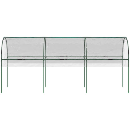 Outsunny Tunnel Tomato Greenhouse with 4 Hoops and Top Tap, Pointed Bottom and Guy Ropes, 400 x 123 x 171 cm, Clear