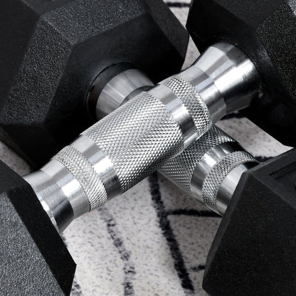 HOMCOM 2x6kg Hex Dumbbells Set Rubber Dumbbells Weight Lifting Equipment Fitness Home Gym 