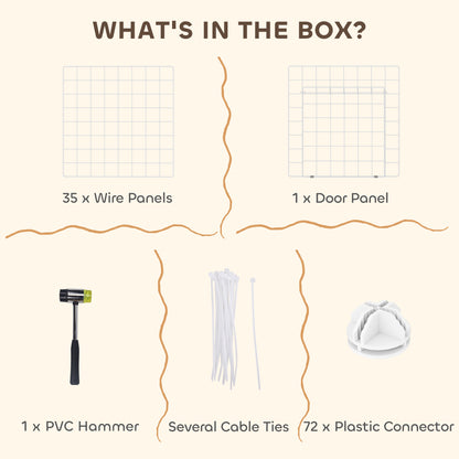 PawHut DIY 36 Panel Pet Playpen Metal Wire Fence for Chinchilla, Hedgehog, Bunny, Indoor, Outdoor Use, White