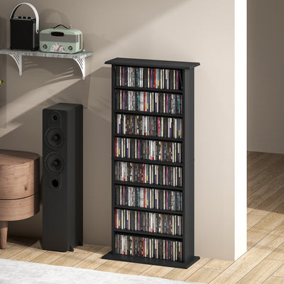 HOMCOM 360 CD/185 DVD/185 Blu-ray Storage Unit - Black 