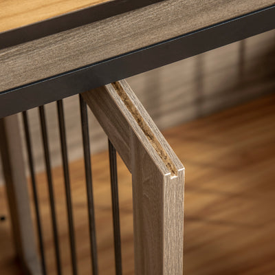 PawHut Dog Crate Furniture for Large Dogs, Double Dog Cage for Small Dogs, with Sliding Doors - Oak Tone 