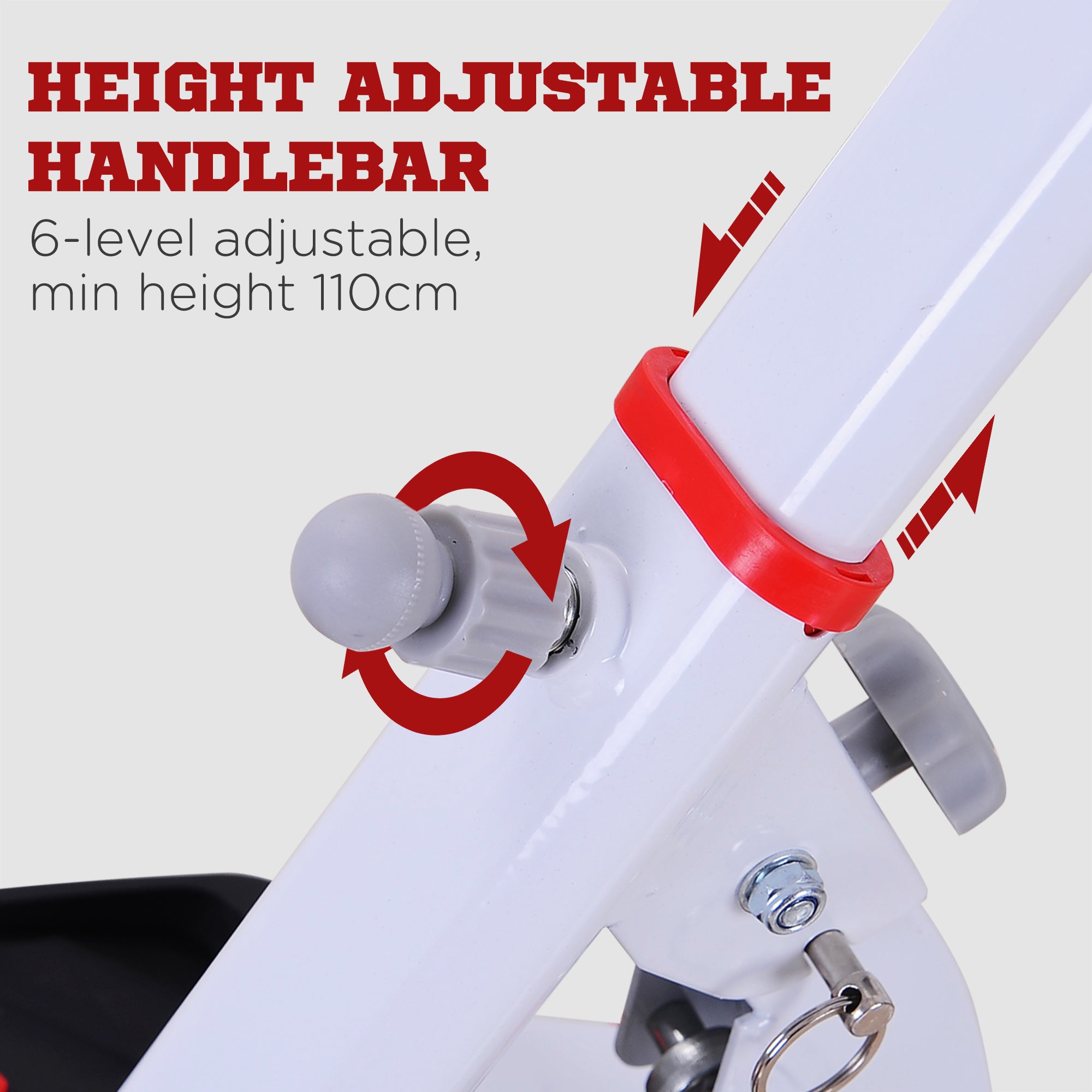 HOMCOM Stepper w/ Handle Hand Grip Workout Fitness Machine For Fitness Aerobic Exercise Home Gym Red 