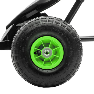 HOMCOM Kids Pedal Go Kart, with Adjustable Seat, Inflatable Tyres - Green 