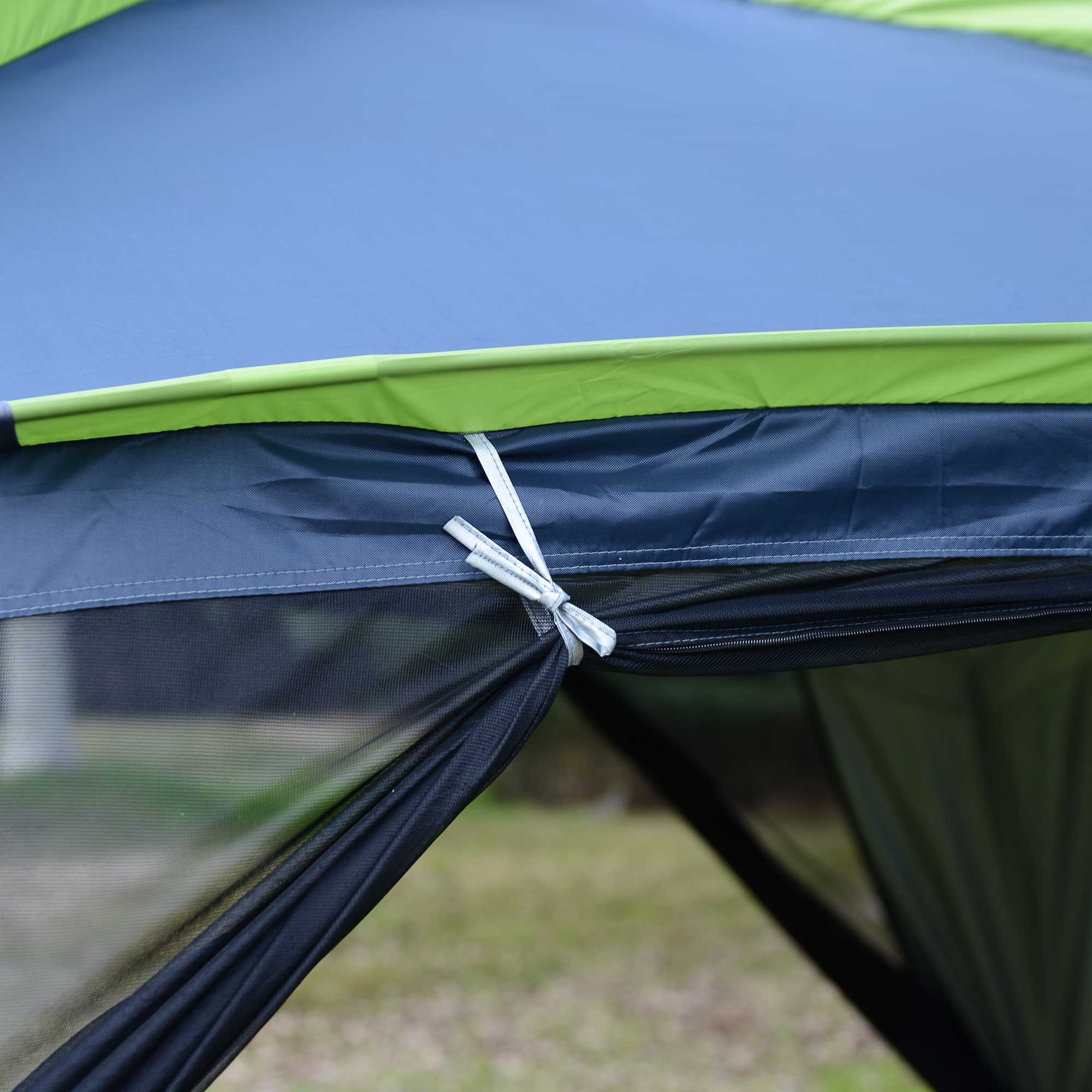 Outsunny 5-8 Persons Pop Up Tent Camping Gazebo Garden Tent-Dark Blue/Green 