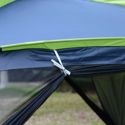 Outsunny 5-8 Persons Pop Up Tent Camping Gazebo Garden Tent-Dark Blue/Green 