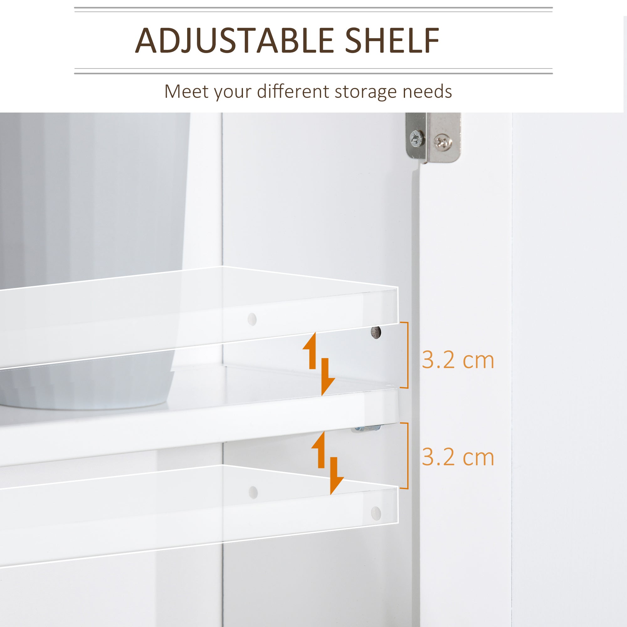 kleankin Bathroom Furniture Set, Mirror Cabinet Wall Mounted with Adjustable Shelf, Bathroom Sink Cabinet with Storage, White and Wood Grain 
