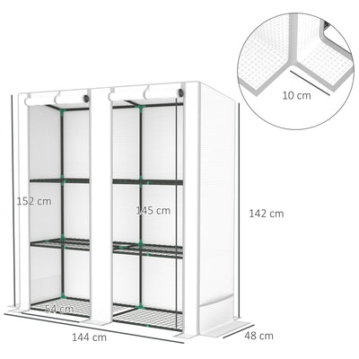 Outsunny Three-Tier Mini Greenhouse - White 