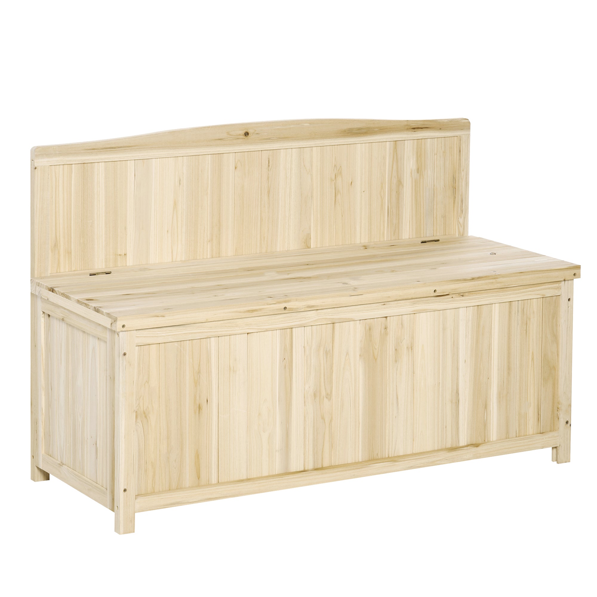 Outsunny Wood Storage Bench for Patio Furniture, Outdoor Garden Seating Tools 