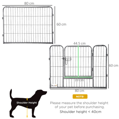 PawHut 16 Panels Heavy Duty Puppy Playpen, for Small Dogs, Indoor and Outdoor Use - Grey 