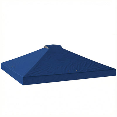 Outsunny Gazebo Roof Replacement UV50+ Waterproof Pop Up Canopy Cover with 8 Drainage Holes 3 x 3 m Blue 
