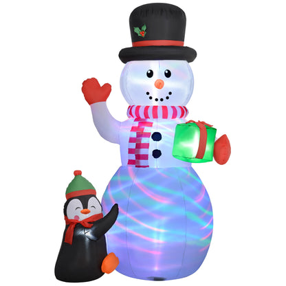Outsunny 8ft Inflatable Christmas Snowman, with Accessories 