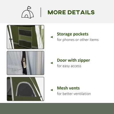 Outsunny Camping Tent, Family Tent 4-8 Person 2 Room, with Large Mesh Windows, Easy Set Up for Backpacking Hiking Outdoor, Green 