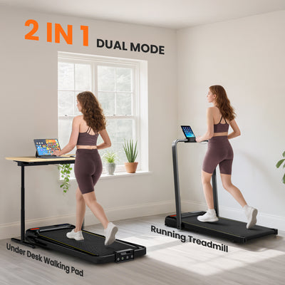 SPORTNOW Folding Walking Treadmill, Under Desk Walking Pad with Incline, Black 