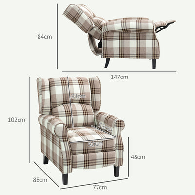 HOMCOM 160\'c2\'b0 Reclining Armchair, with Footrest - Brown 
