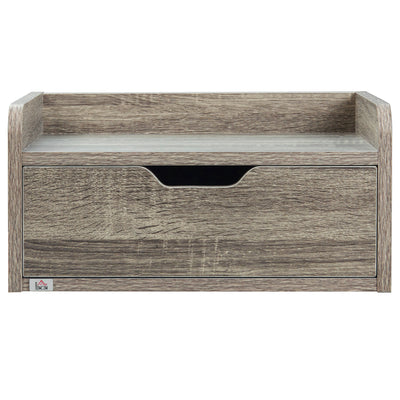 HOMCOM Floating Nightstand Set of 2 Wall Mounted Bedside Table with Storage Drawer for Bedroom, Grey 