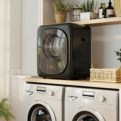 HOMCOM 4kg Vented Tumble Dryer with 5 Drying Mode, 800W Compact Freestanding Front Tumble Dryer Black 