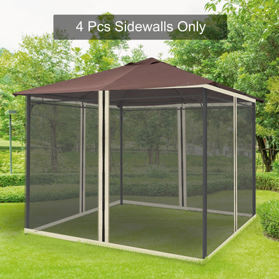 Outsunny 302 x 207cm Universal Replacement Mesh Sidewall Netting for Patio Gazebos and Canopy Tents, (Sidewall Only) Beige 