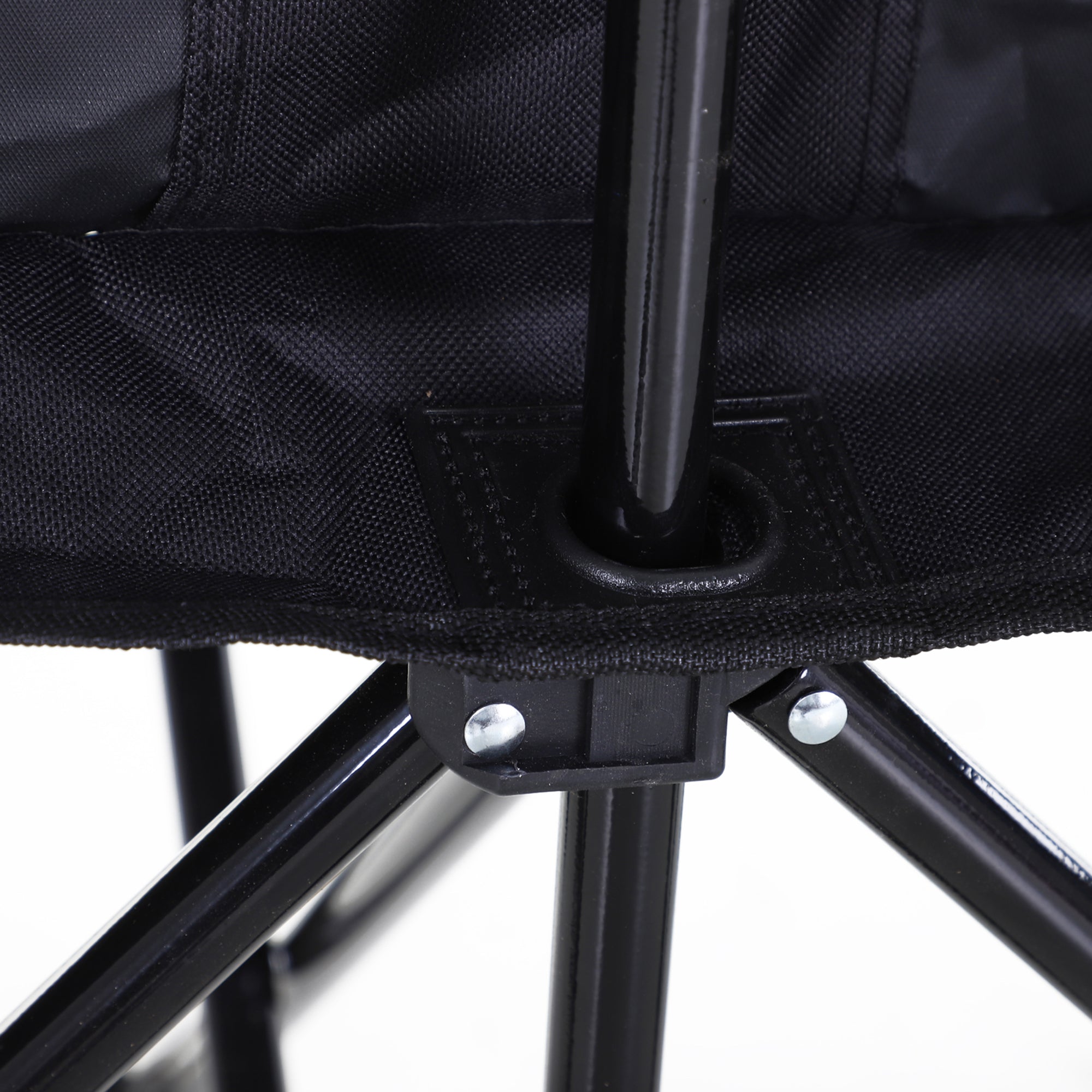 Outsunny 6 Seat Folding Sports Bench Portable Sports Team Bench Spectator Chair with Cooler Bag and Carrying Bag for Outdoor Picnic Camping - Black 