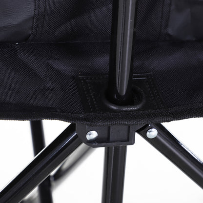 Outsunny 6 Seat Folding Sports Bench Portable Sports Team Bench Spectator Chair with Cooler Bag and Carrying Bag for Outdoor Picnic Camping - Black 