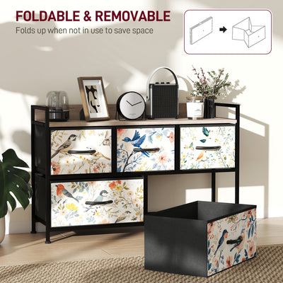 HOMCOM 5-Drawer Chest of Drawers - White 