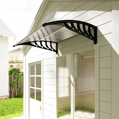 Outsunny Front Door Canopy, Outdoor Awning, Rain Shelter for Window, Porch and Front/Back Door, 103 x 96.5 cm, Clear 
