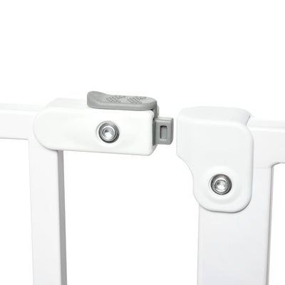 PawHut Wide Dog Safety Gate, with Door Pressure, for Doorways, Hallways, Staircases - White 