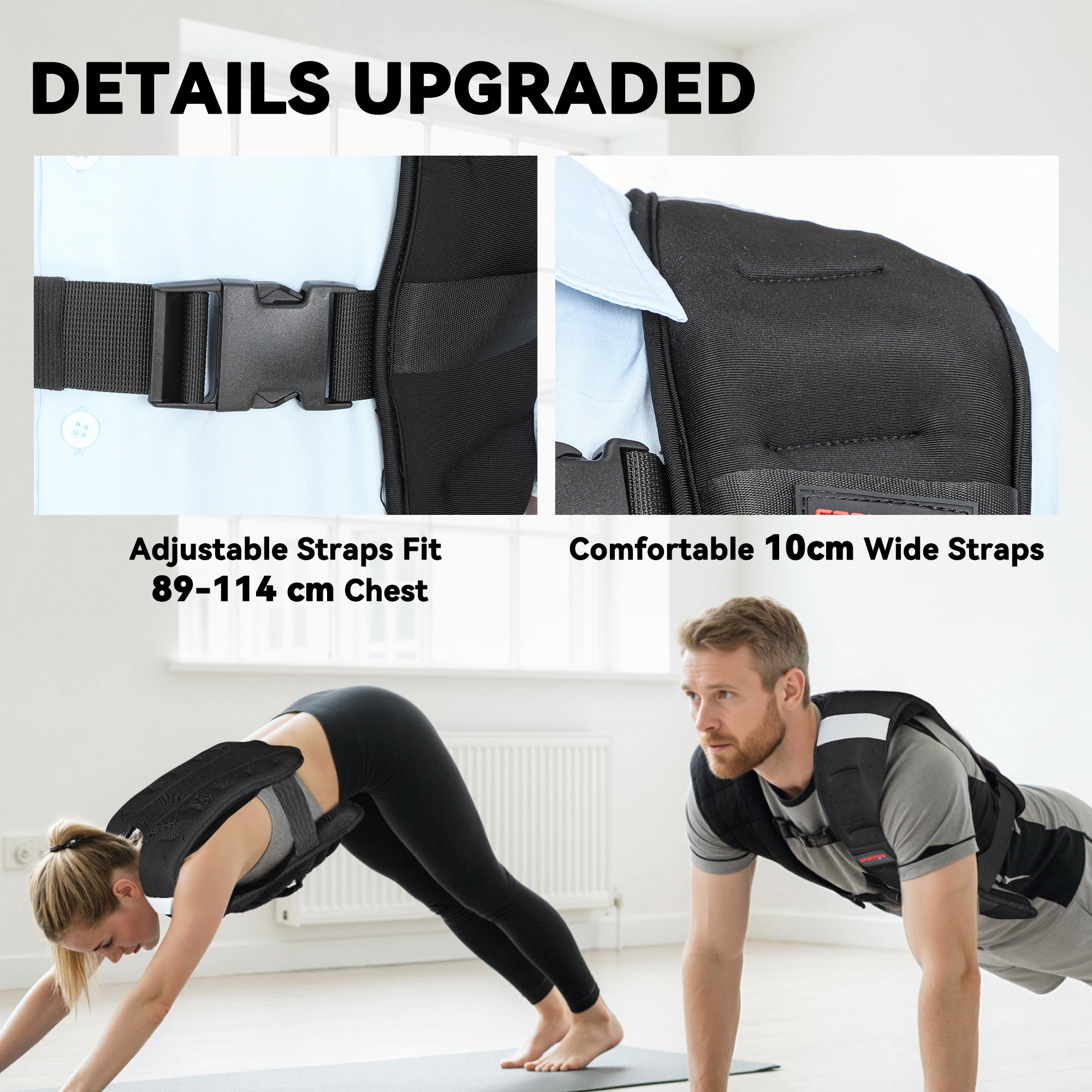 SPORTNOW Weighted Vest, 5 kg Weight Vest with Adjustable Straps, Reflective Strips, Black 