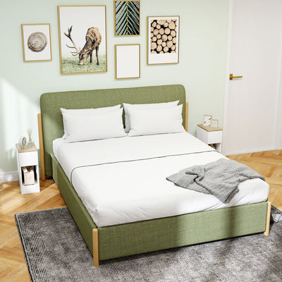 HOMCOM Set of Two Modern Storage Bedside Tables - White 