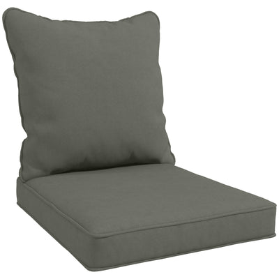 Outsunny Seat and Back Padded Cushion Set - Charcoal Grey 