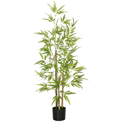HOMCOM Artificial Plant Bamboo Artificial Tree Height 120 cm with Pot for Home Indoor Decor 