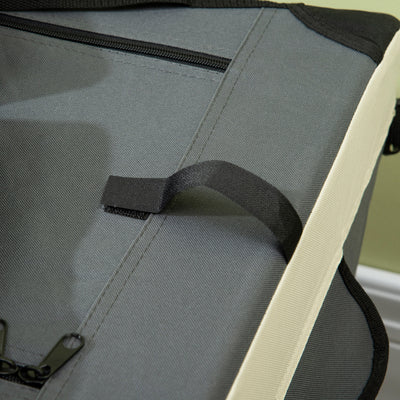 PawHut 70cm Foldable Pet Carrier, with Cushion, for Small Dogs and Cats - Grey 