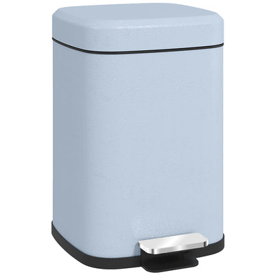 HOMCOM 12L Modern Boxy Metal Home Kitchen Bin - Light Blue 
