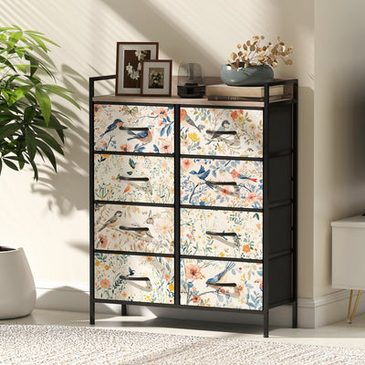 HOMCOM 8-Drawer Chest of Drawers - White 