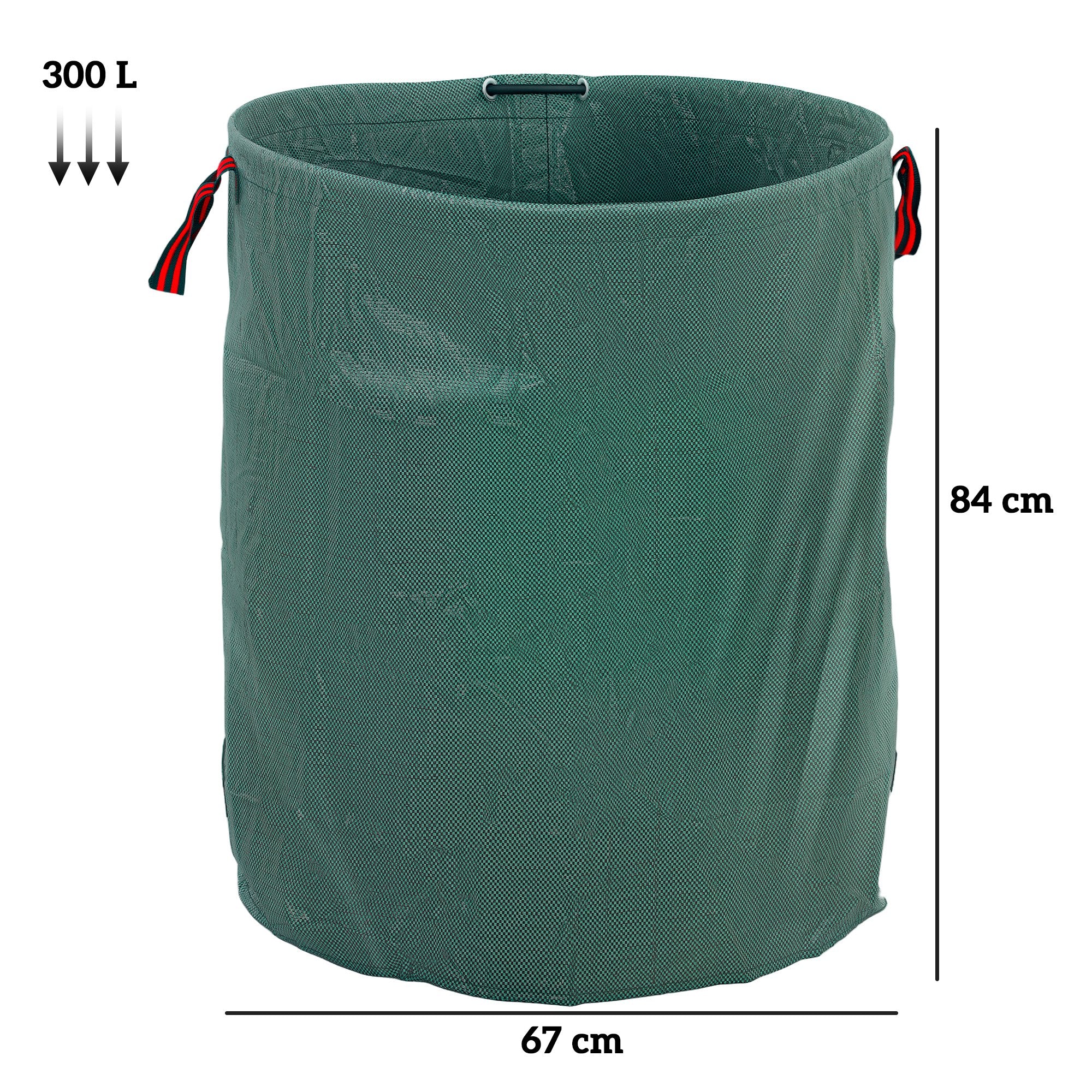 Outsunny Garden Waste Bags, 300L x 3 Heavy Duty Garden Bags, Foldable and Reusable Garden Sacks with Handles for Collecting Garden Waste, Plant Waste Grass and Leaves, Green