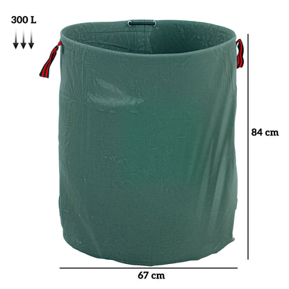Outsunny Garden Waste Bags, 300L x 3 Heavy Duty Garden Bags, Foldable and Reusable Garden Sacks with Handles for Collecting Garden Waste, Plant Waste Grass and Leaves, Green