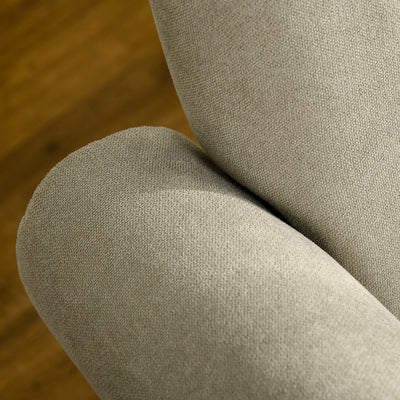 HOMCOM Upholstered Accent Chair with High Back, Rolled Arms and Wood Legs, Soft Thick Padded Armchair, Beige 