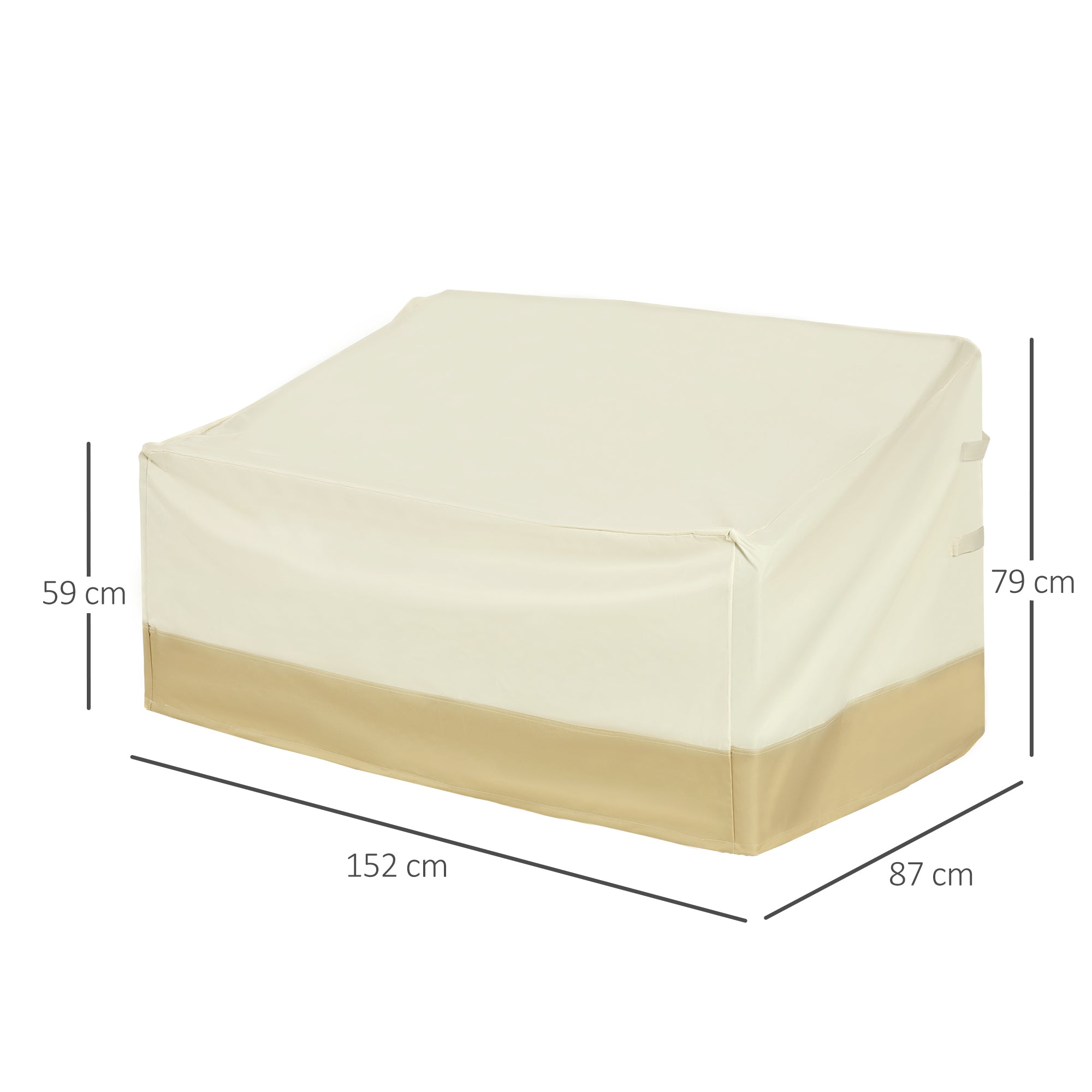 Outsunny 600D Oxford Cloth Furniture Cover 3 Seat Rattan Chair Protector Large Garden Patio Outdoor Waterproof L152 x W87 x H58-79cm 